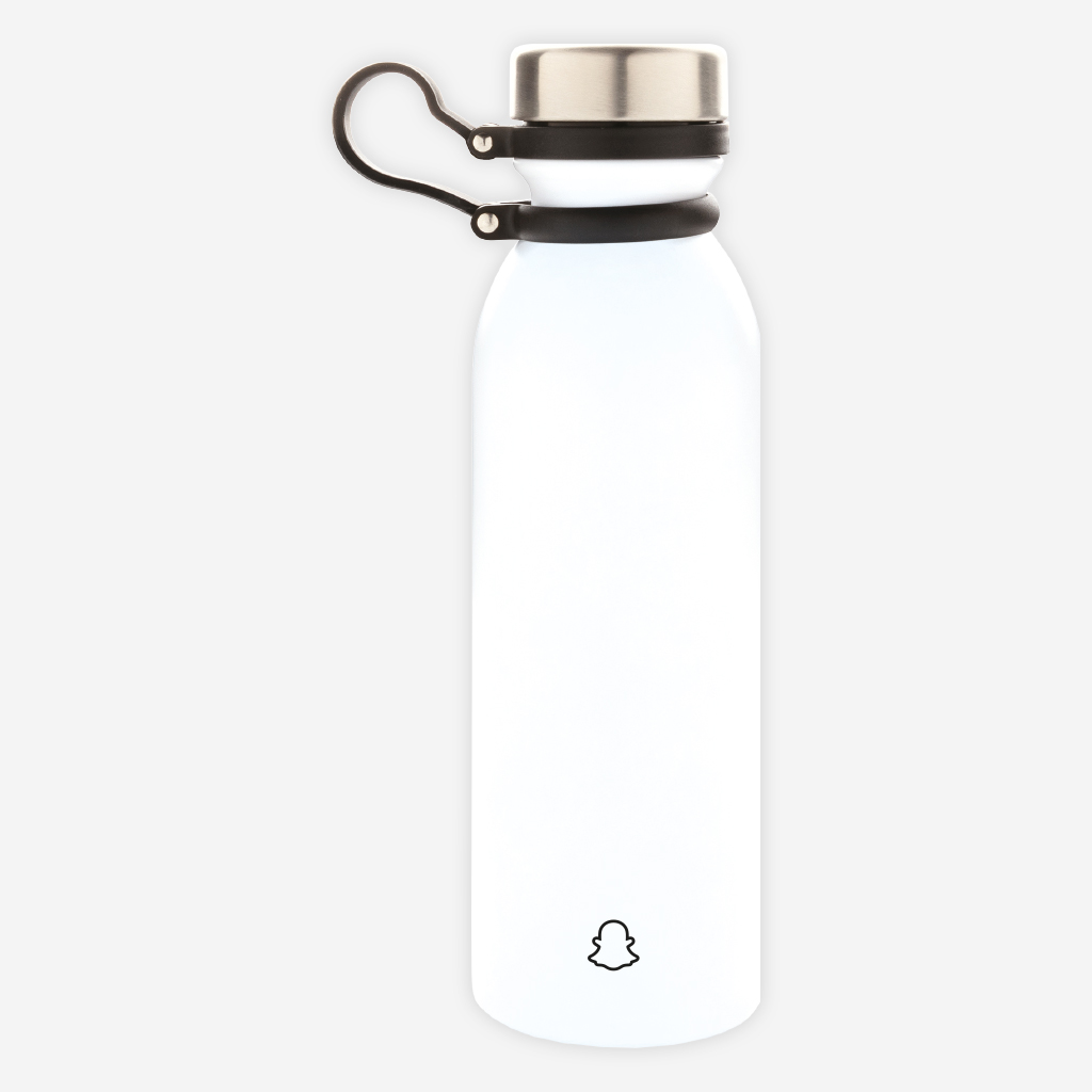 Snapchat Water Bottle 600ml White